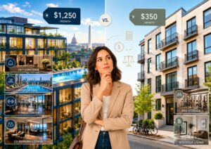 DC condo amenities vs lower fees comparison — Washington D.C. buyer guide